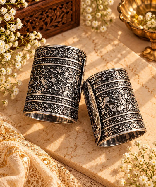 Antique Oxidized Silver Cuff Bangles