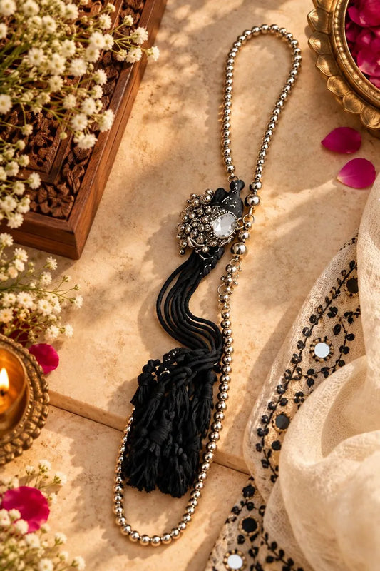 Black Oxidized Silver Waist Chain
