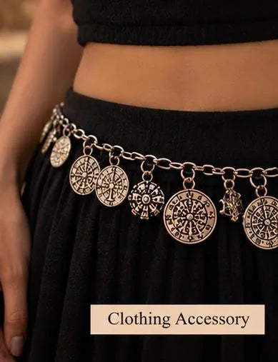 Antique Silver Coin Waist Belt