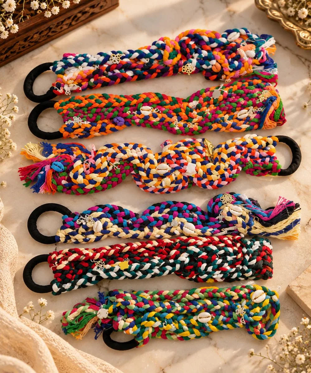 Multicolor Braided Hair Accessories