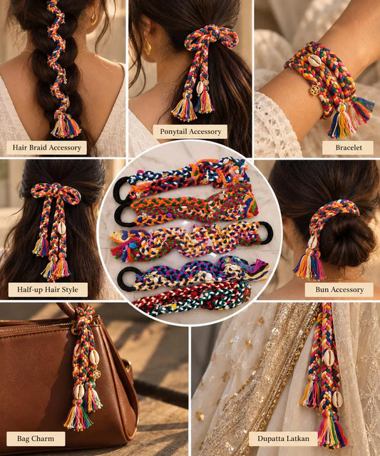 Multicolor Braided Hair Accessories