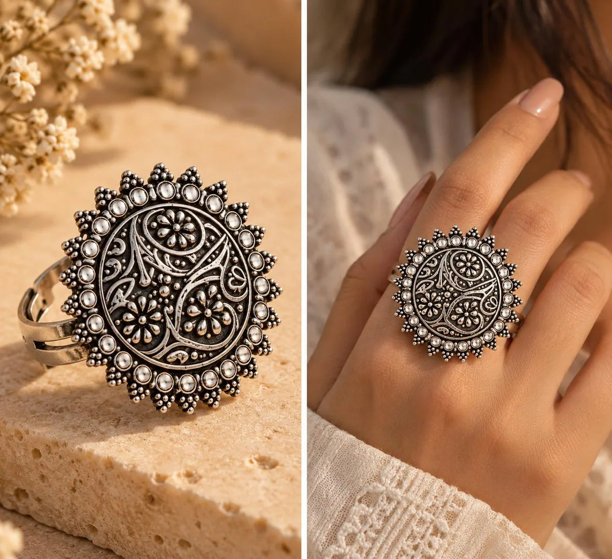 Statement Oxidized Silver Ring