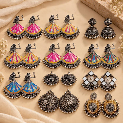 Traditional Oxidized Silver Earring Collection